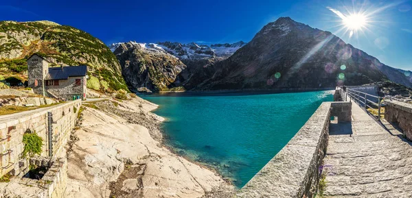 Gelmer Lake Blízkosti Grimselpass Švýcarských Alpách Gelmersee Švýcarsko — Stock fotografie