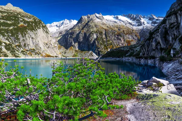 Gelmermeer Bij Grimselpass Zwitserse Alpen Gelmersee Zwitserland Berner Oberland Zwitserland — Stockfoto