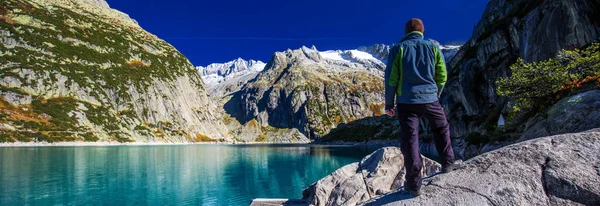 Gelmer Lake Grimselpass Swiss Alps Gelmersee Switzerland Bernese Oberland Switzerland — 图库照片