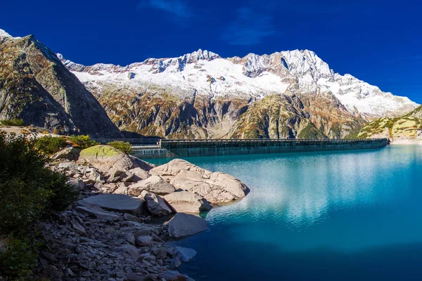 Gelmersjön Nära Grimselpass Schweiziska Alperna Gelmersee Schweiz Bernese Oberland Schweiz — Stockfoto