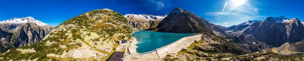 Vista Aérea Del Lago Gelmer Cerca Del Grimselpass Los Alpes —  Fotos de Stock
