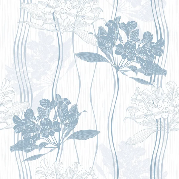 シームレスなアルストロメリアの花のパターン — ストックベクタ