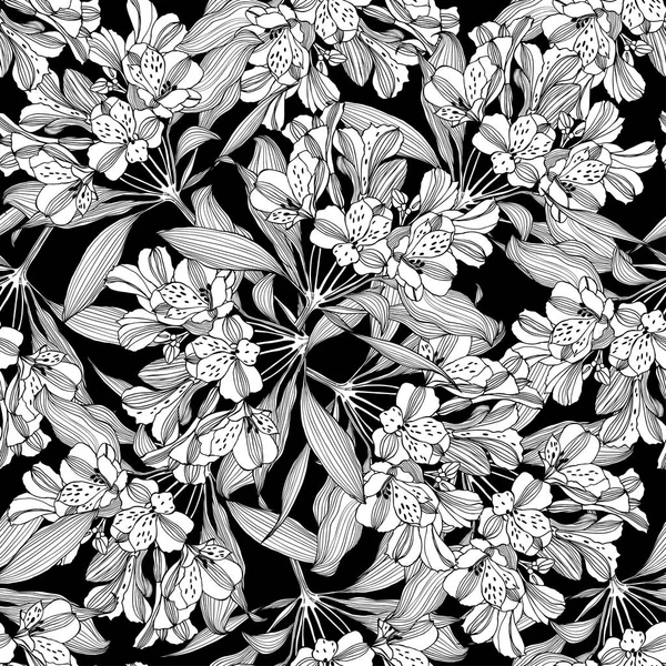 Квітковий візерунок з квітами — стоковий вектор