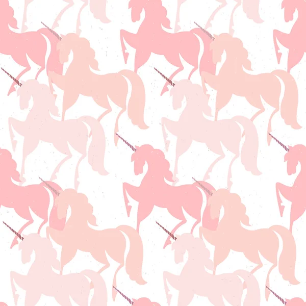Pattern with pink unicorns. — Stock Vector