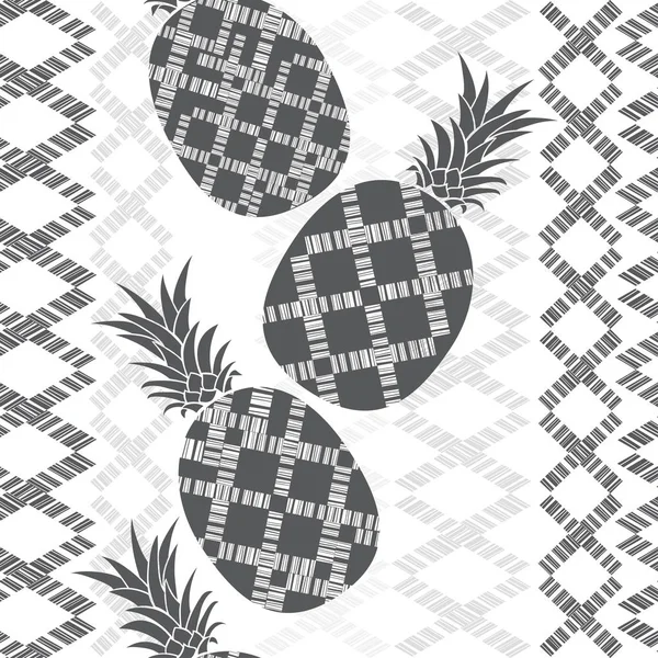 Modèle sans couture avec ananas — Image vectorielle