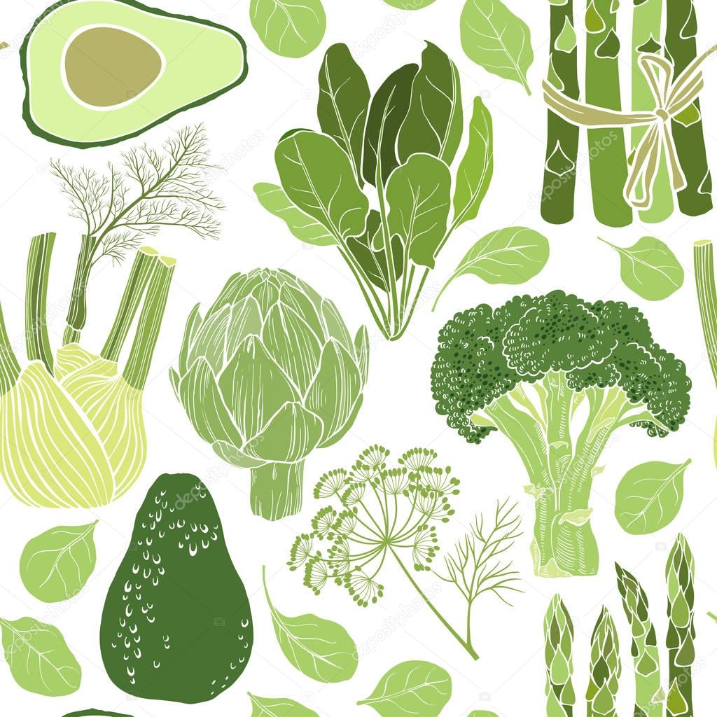 Green vegetables pattern