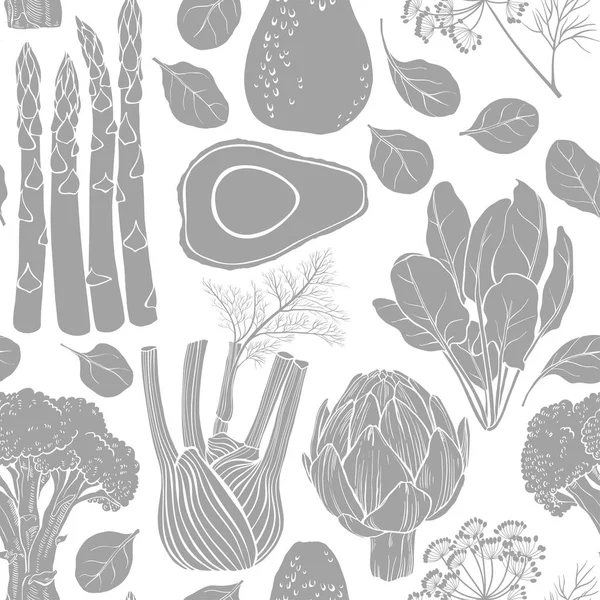 Seamless pattern with vegetables — Stock Vector