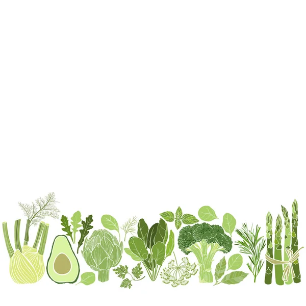 Sömlöst mönster med grönsaker — Stock vektor