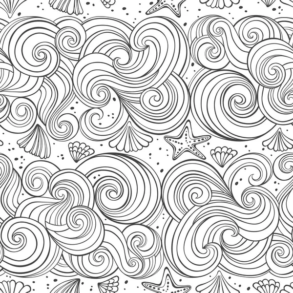 Seamless pattern with waves — Stock Vector
