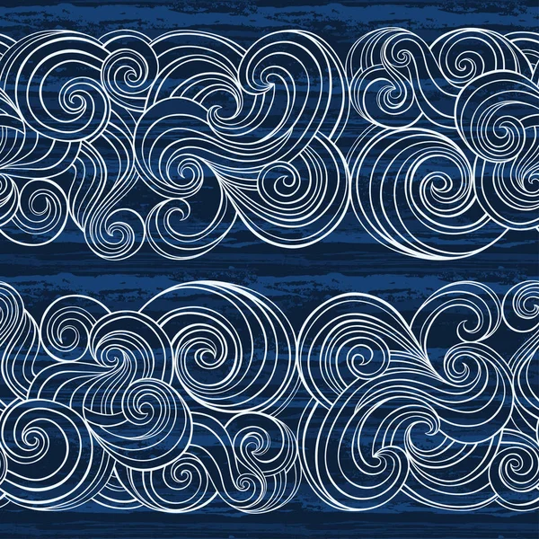 Motif sans couture avec des vagues — Image vectorielle