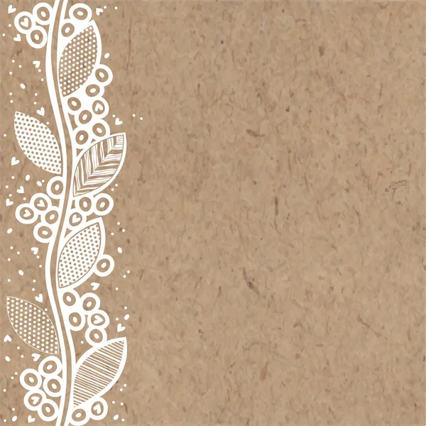 Ornement floral vertical sur papier kraft — Image vectorielle