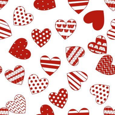 Kırmızı sevgi kalpleri kartpostal 