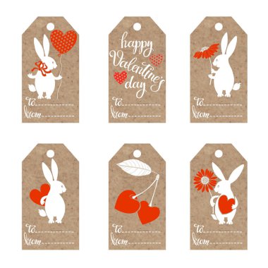 Collection of  kraft paper tags clipart