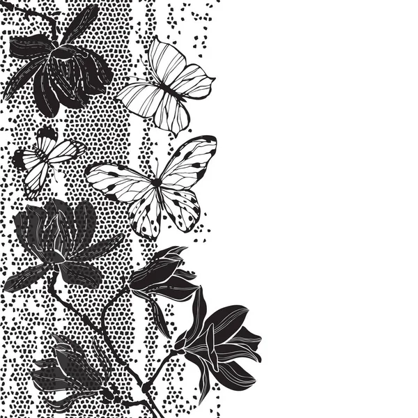 Květinové pozadí s květy magnólie — Stockový vektor