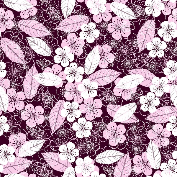 Fondo con flores de cerezo . — Vector de stock