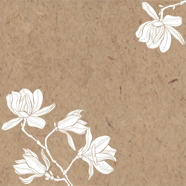 Branches avec fleurs de magnolia — Image vectorielle