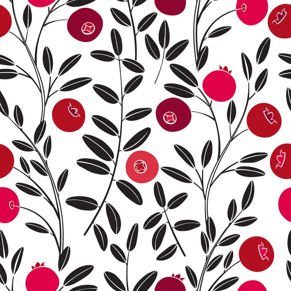 Seamless pattern with cranberries — Stock Vector