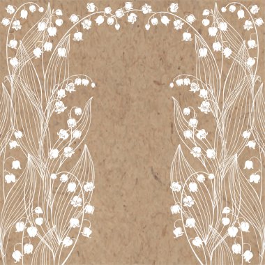 craft paper texture with lily flowers clipart