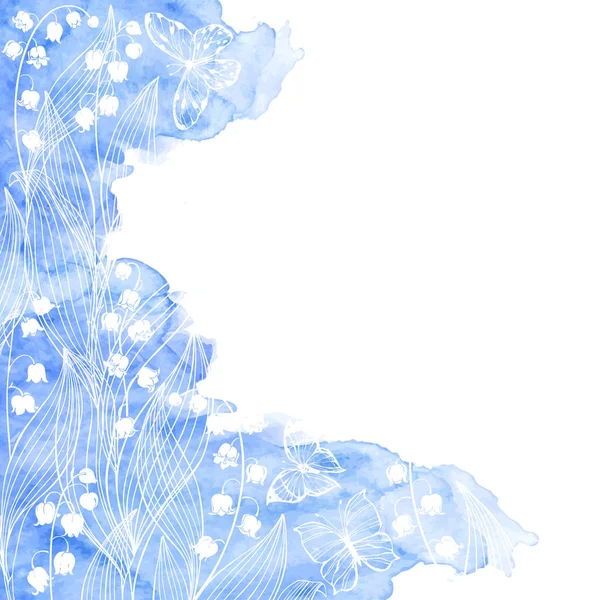 골짜기의 백합 꽃 프레임 — 스톡 벡터