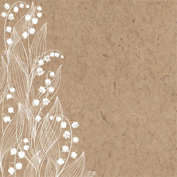 Textura de papel artesanal con flores de lirio — Vector de stock