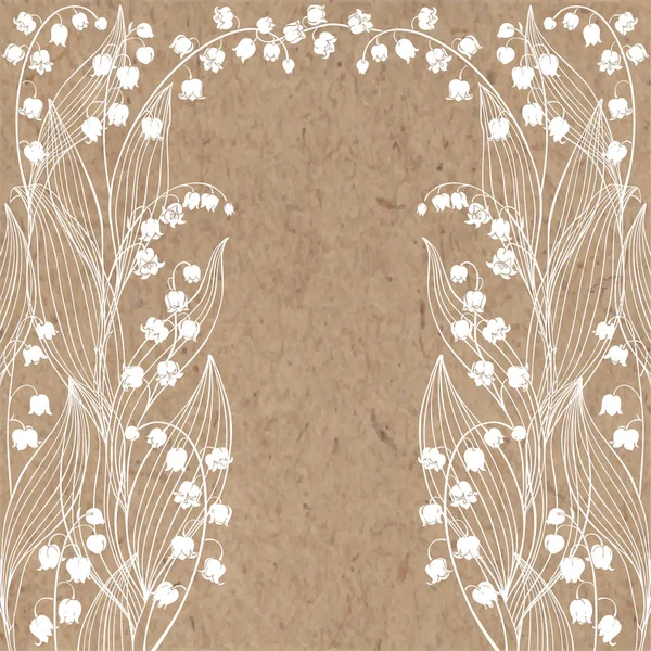 Textura de papel artesanal con flores de lirio — Vector de stock