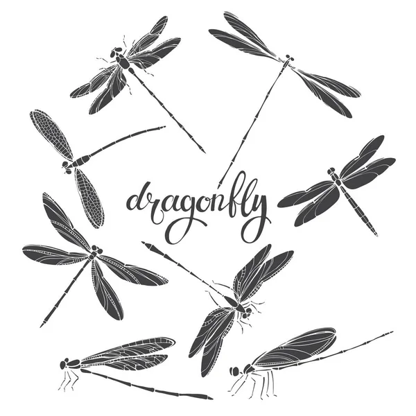 Patrón sin costuras con libélulas — Archivo Imágenes Vectoriales