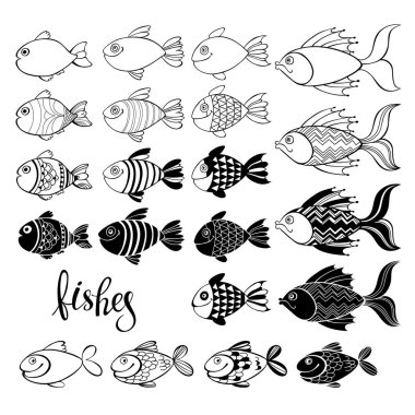 Balıklar öğeleri dekor için