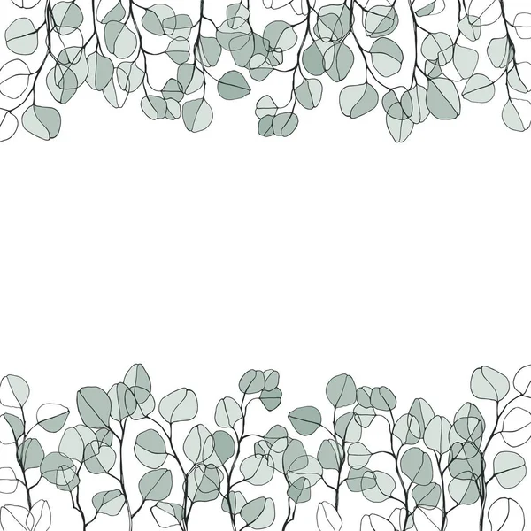 Blommig bakgrund med handritade grenar — Stock vektor