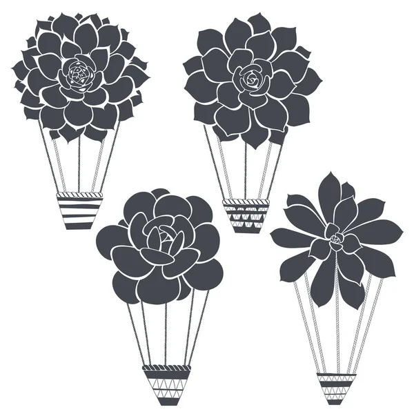 Lucht ballonnen-bloemen — Stockvector
