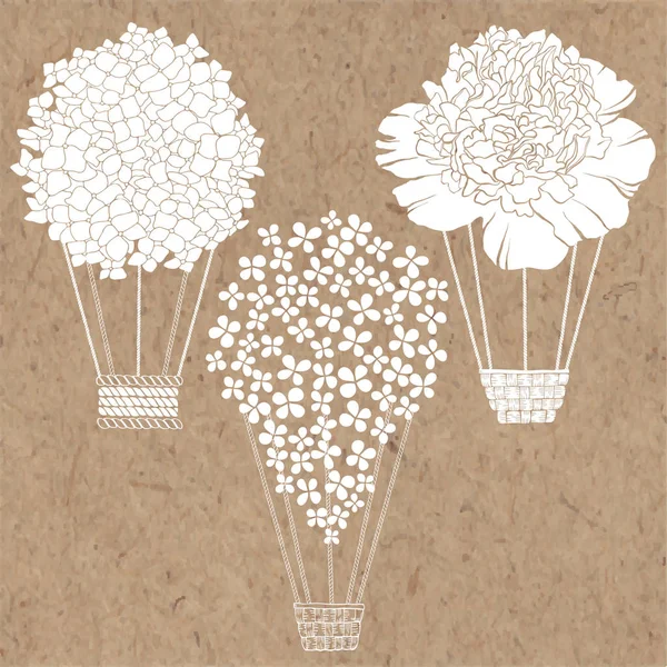 Air balloons-flowers — Stock Vector