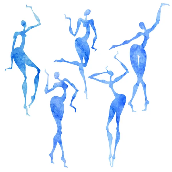 Siluetas de chicas bailarinas — Vector de stock