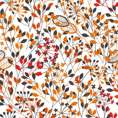 çiçek siluetleri ile desen 