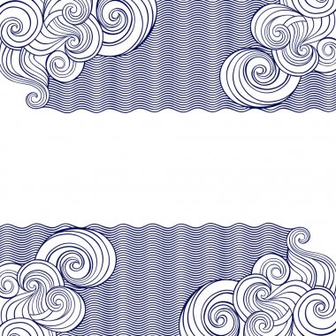 Beyaz arka plan üzerinde dalgaların