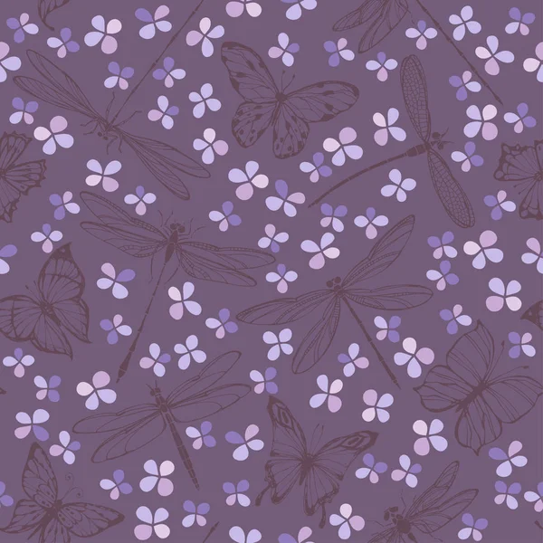 Kelebekler ve yusufçuk ile desen