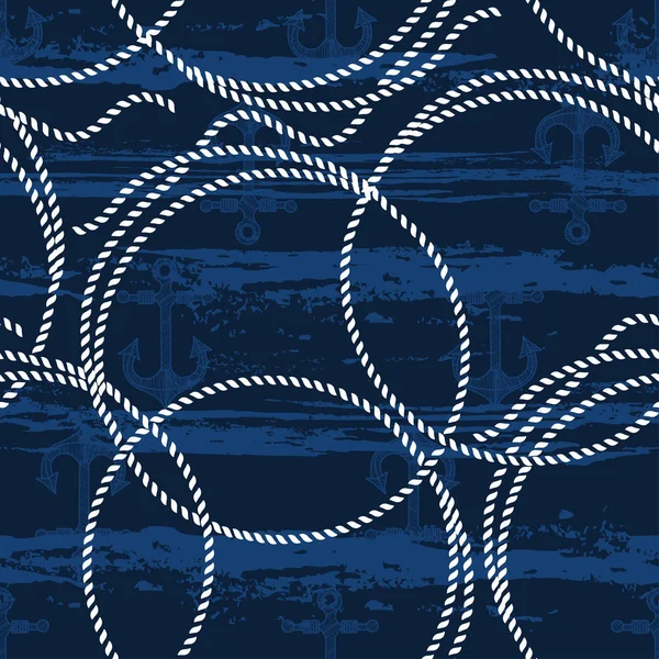 Візерунок з морськими мотузками — стоковий вектор