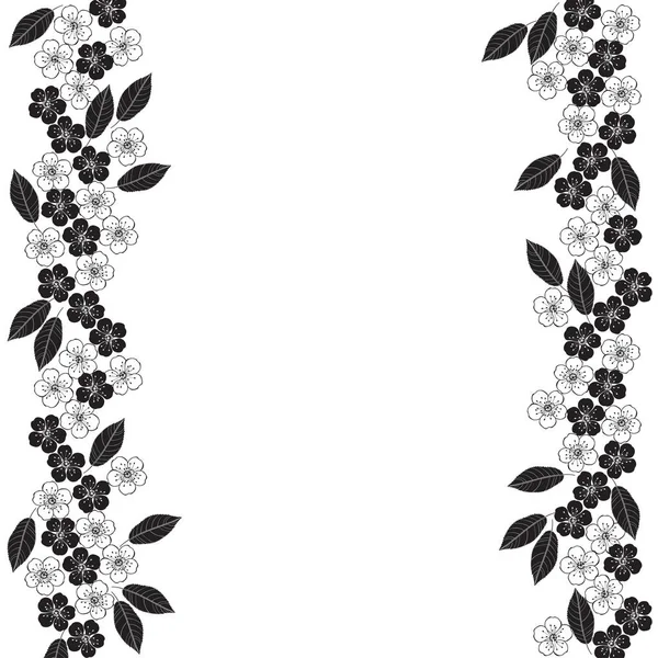 Fondo floral con flores de cerezo — Vector de stock