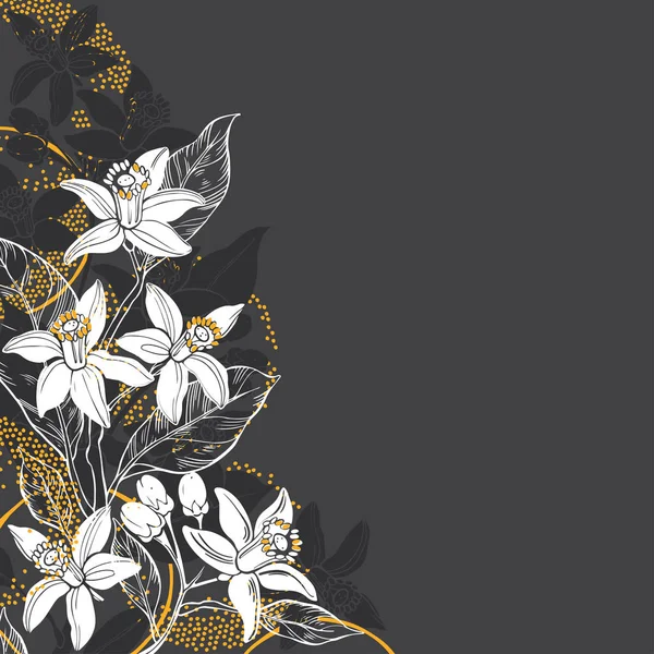 Fond floral avec neroli — Image vectorielle