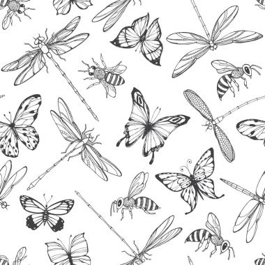 Uçan böcekler seamless modeli
