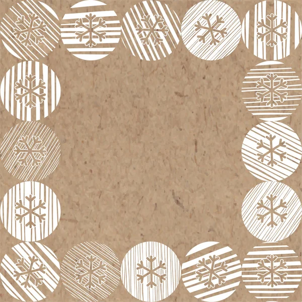 Снежинки на крафтовой бумаге — стоковый вектор
