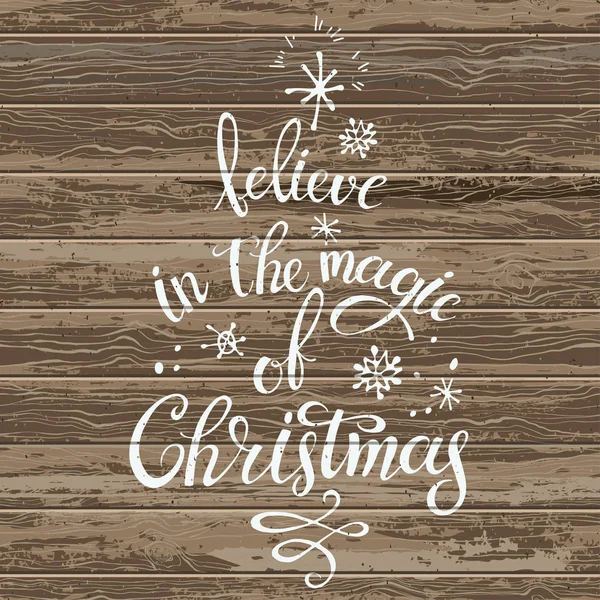 Believe in magic of Christmas text — Stock Vector