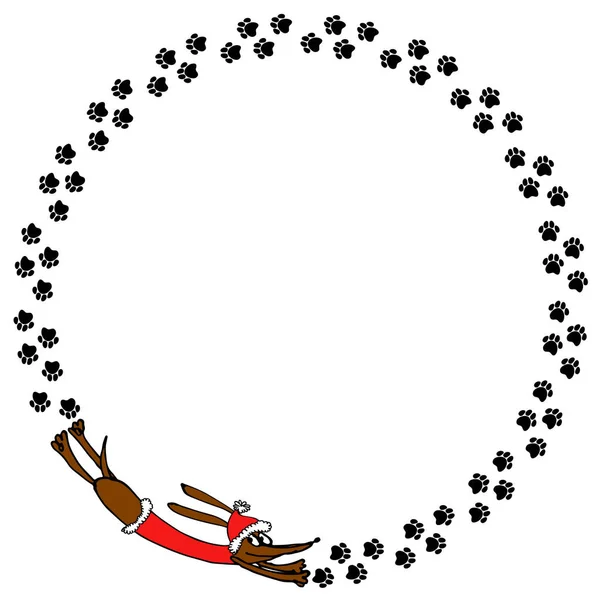 Jezevčík běžící na kruh — Stockový vektor