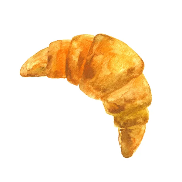 Croissant Isolierte Aquarell Illustration Auf Weißem Hintergrund — Stockfoto