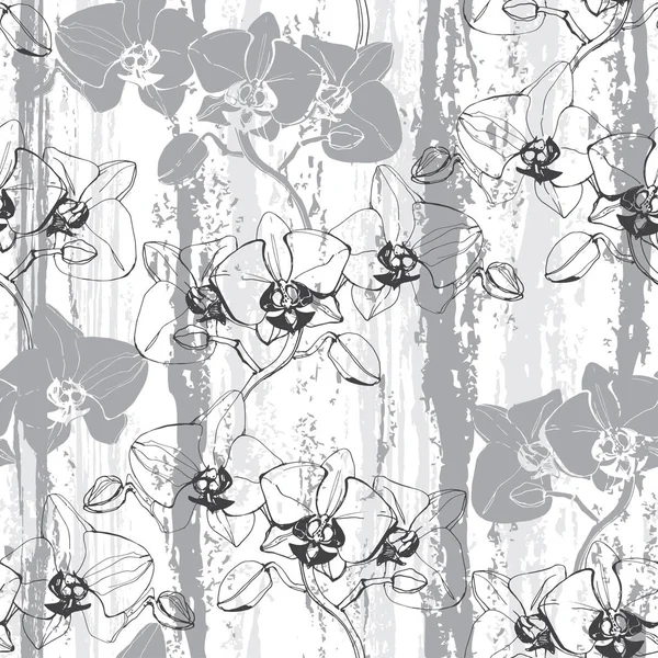 Abstract Floral Seamless Pattern Orchids Vector Illustration — Stock Vector