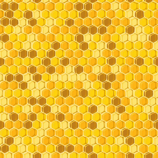 Panal Abeja Patrón Sin Costuras Ilustración Vectorial Dibujada Mano Amarillo — Vector de stock