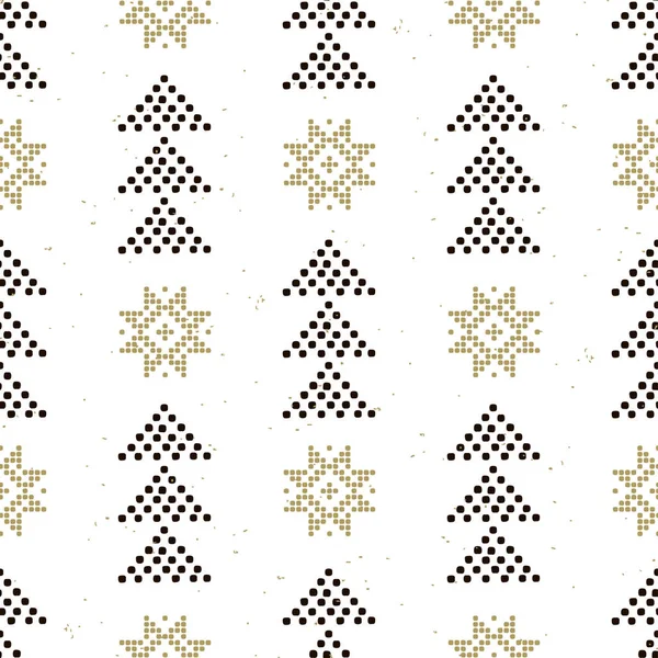 白い背景に抽象的な冬の装飾 水玉幾何学的な装飾が施されたシームレスなベクトルパターン — ストックベクタ