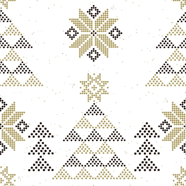 白い背景に抽象的な冬の装飾 水玉幾何学的な装飾が施されたシームレスなベクトルパターン — ストックベクタ