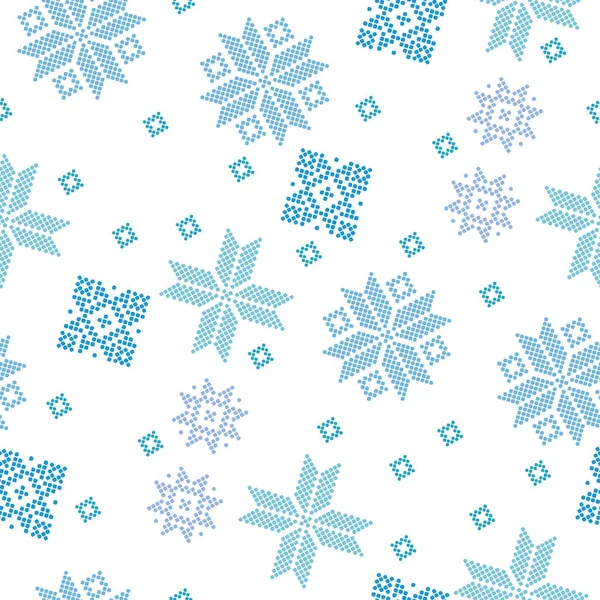摘要白色背景的冬季装饰 带圆点几何装饰的无缝线矢量图案 — 图库矢量图片