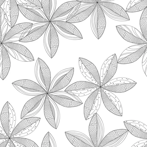 Fondo Naturaleza Blanco Negro Delicadas Flores Abstractas Sobre Fondo Blanco — Vector de stock