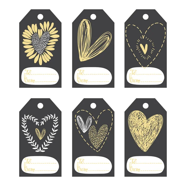 Romantisch Cadeau Tags Vector Illustraties — Stockvector