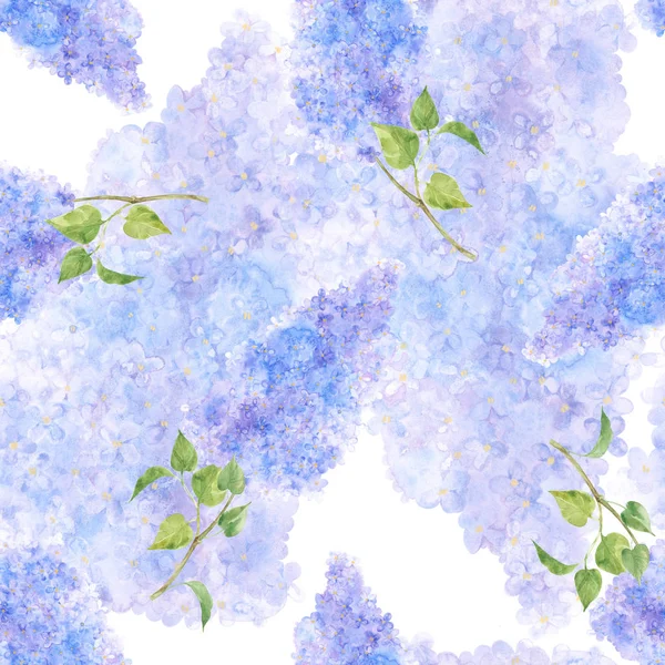 Lilac Här Sömlöst Akvarellmönster Konstbakgrund — Stockfoto